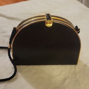 Black and Gold Arch Wristlet Crossbody Bag